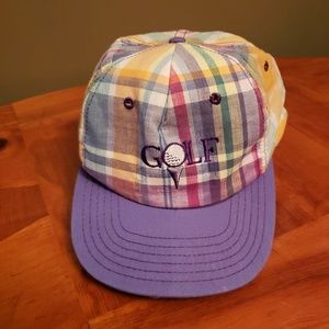 Vintage made in u.s.a. plaid golf hat. Adjustable